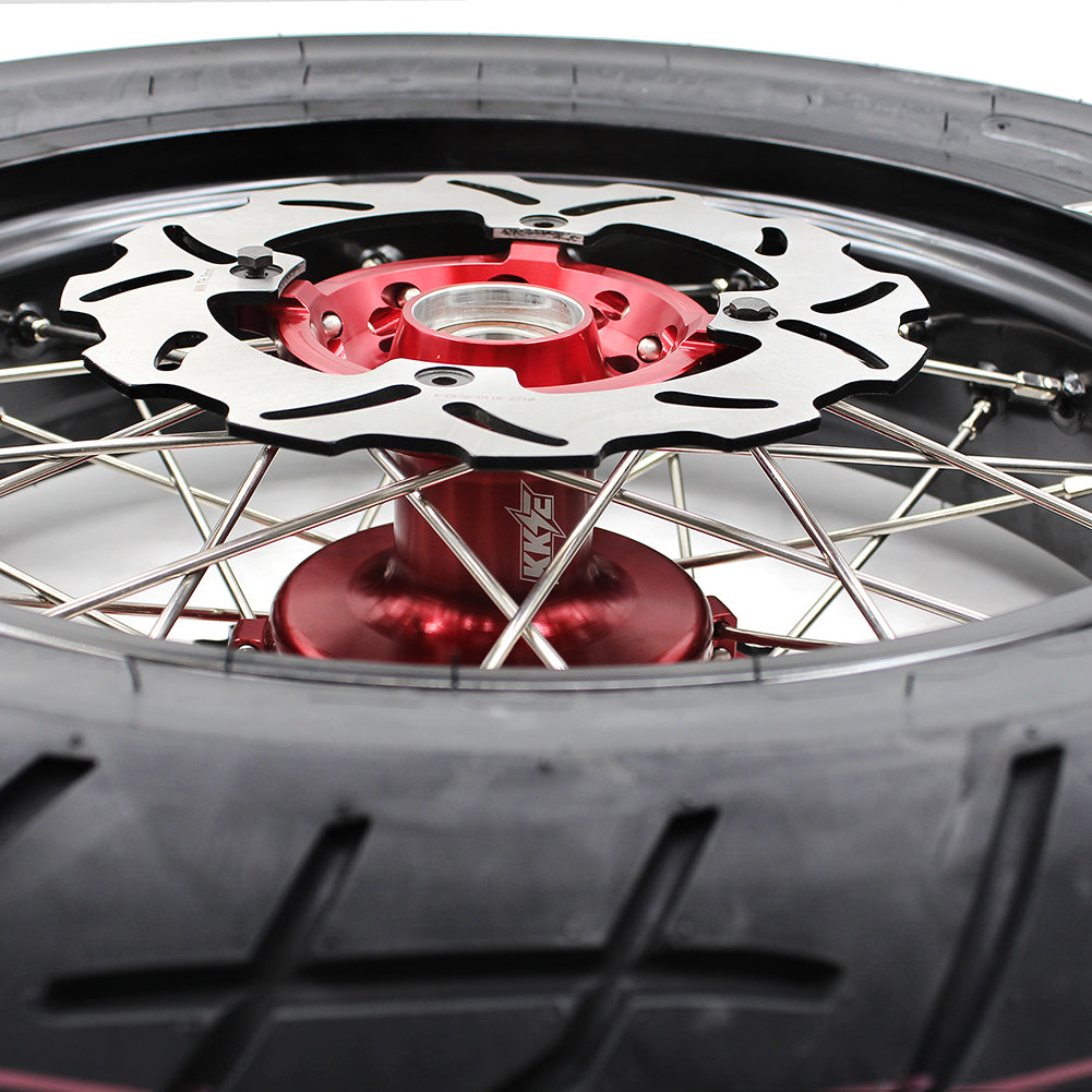 KKE 17 Inch Cush Drive Supermoto Wheels CST Tires For HONDA XR650R 2000-2008 Disc - Howling Moto