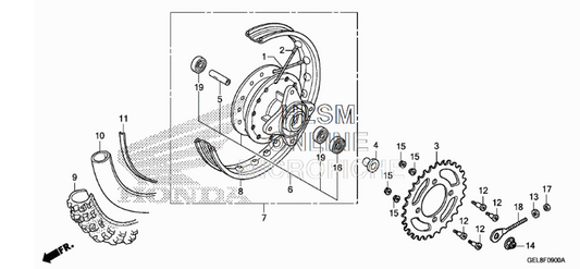 Honda XR50/CRF Rear Wheel Chain Adjuster