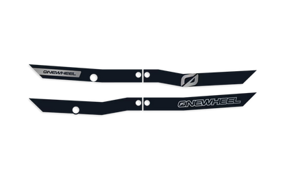 Onewheel XR Classic Recurve Rail Guards in black, protecting the rail of the electric skateboard with a sleek, curved design.