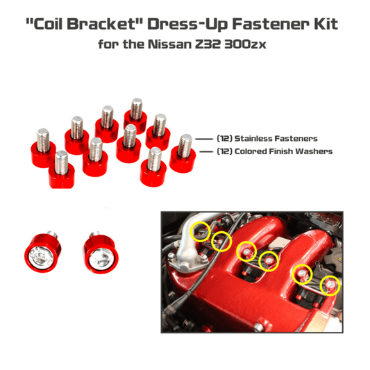 ZSPEC Coil Brackets Fastener Kit for '90-96 Nissan 300zx Z32, Stainless & Billet - Howling Moto
