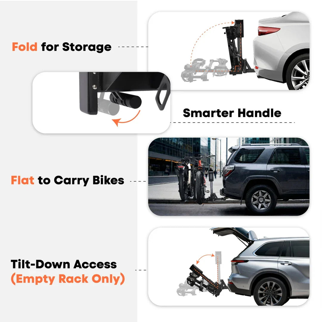 CyberRack E2 Electric Hitch Bike Rack, 2’’ Receiver, 200 LBS Capacity | CRAVOT