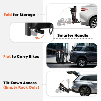 CyberRack E2 Electric Hitch Bike Rack, 2’’ Receiver, 200 LBS Capacity | CRAVOT