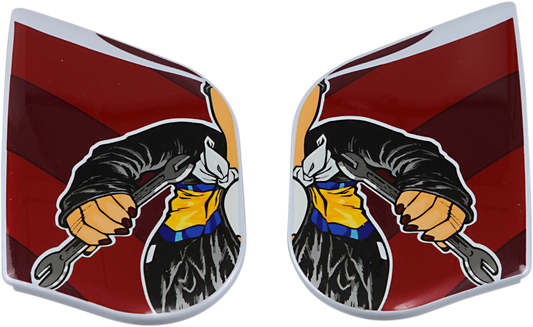 ICON Alliance GT™ side plates for helmet, featuring detailed design and branding, compatible with DC18 model.