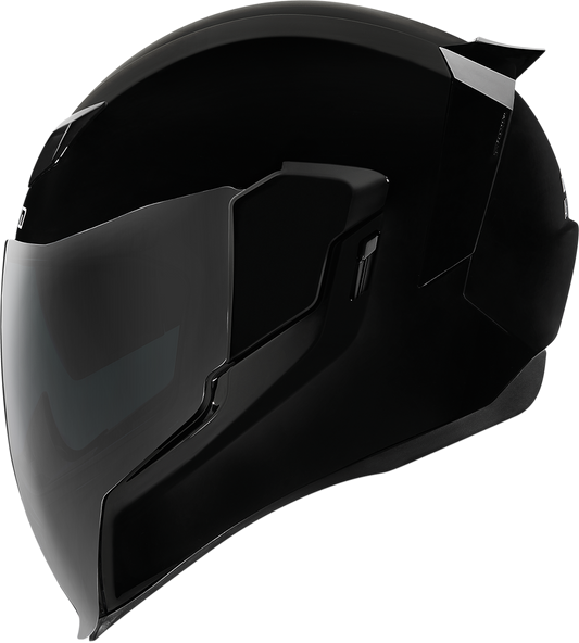 Black ICON Airflite™ helmet in gloss finish, small size, showing the sleek exterior and ventilation features.