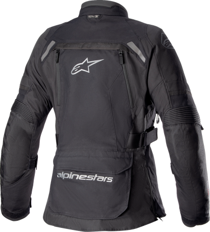 Black Alpinestars Stella Bogota Drystar jacket in small size, featuring durable textile material and protective design.