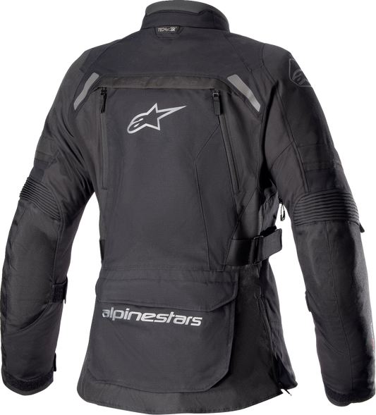 Black Alpinestars Stella Bogota Drystar jacket in small size, featuring durable textile material and protective design.