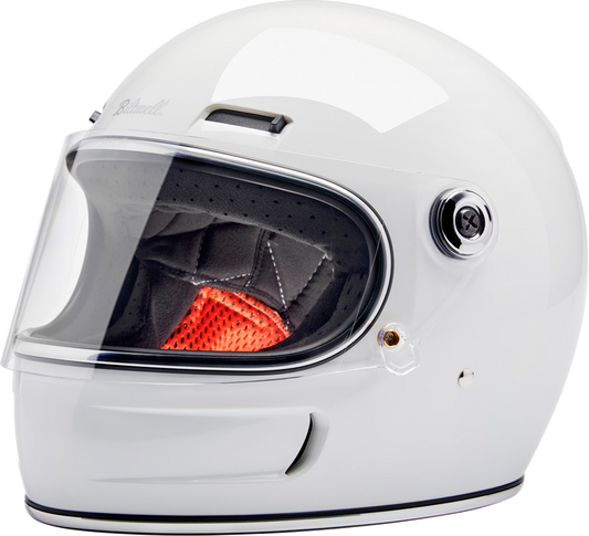 Gloss white BILTWEll Gringo SV helmet in medium size, showing the sleek, aerodynamic design and smooth finish.