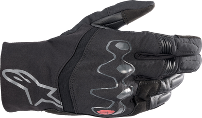 Alpinestars Hyde XT DrystarXF® gloves in black, XL size, showing the textured exterior and secure wrist closure.