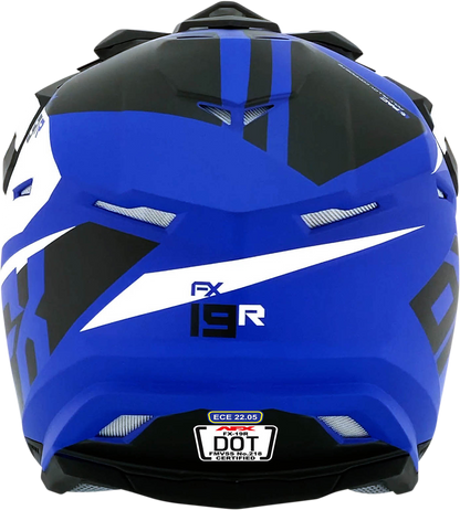Matte blue AFX FX-19R racing helmet, small size, with aerodynamic design and ventilation features.