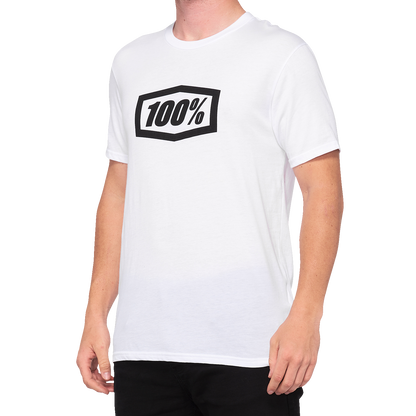 100% Icon T-Shirt - White - Large 20000-00052 - Howling Moto