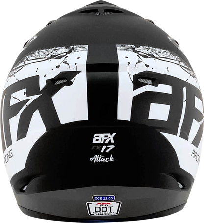Bill's Exhausts AFX FX-17 Attack helmet in matte black and silver, XL size, featuring a sleek, aerodynamic motorcycle helmet design.