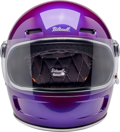 BILTWELL Gringo SV helmet in metallic grape finish, XS size, with sleek, aerodynamic design and secure chin strap.