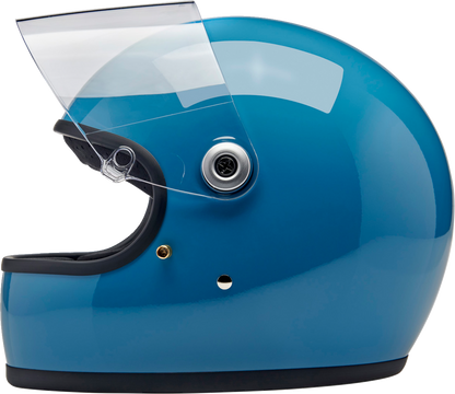 BILTWELL Gringo S helmet in gloss dove blue with XS size, featuring a sleek motorcycle helmet design and smooth finish.
