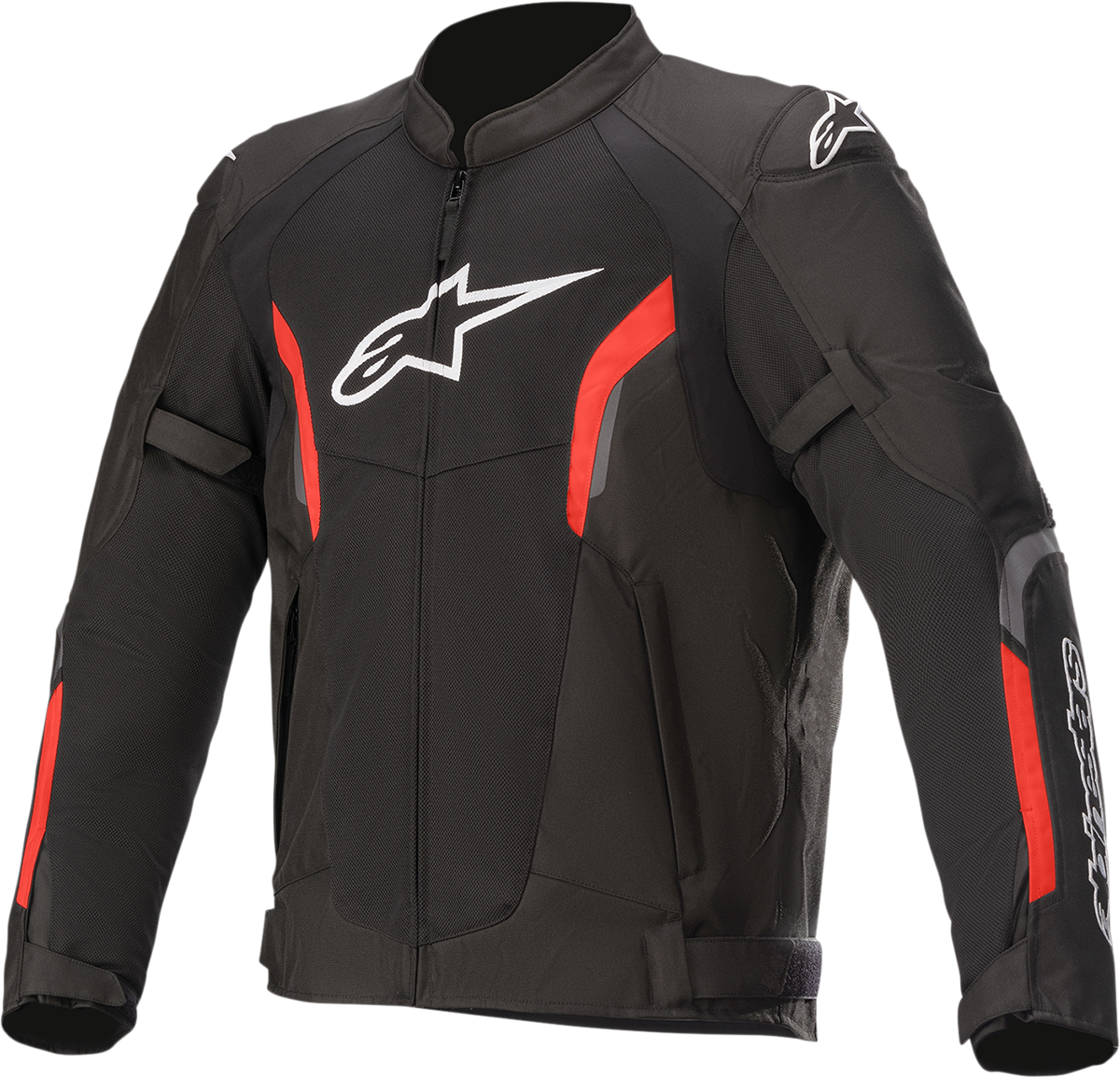 Alpinestars AST Air v2 motorcycle jacket in black and red, size large, featuring protective armor and ventilated design.