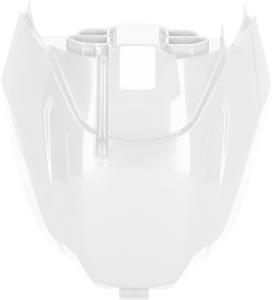 White ACERBIS tank cover for Yamaha YZ450F 2023 motorcycle, designed to protect and enhance the bike's body.