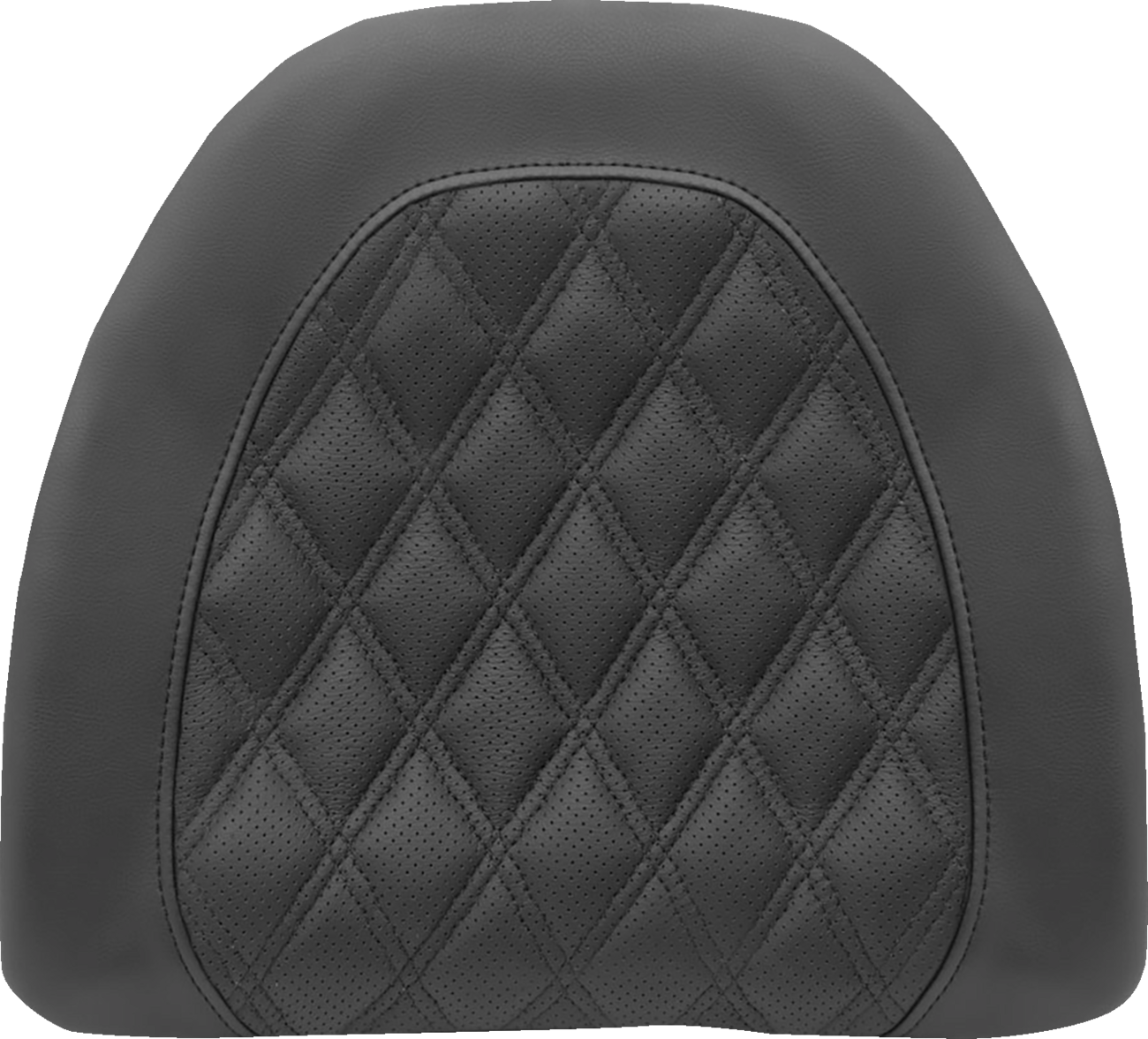 Black SADDLEMEN Tour-Pak Backrest Pad Cover with lattice stitching for seats, designed for Harley-Davidson touring bikes.