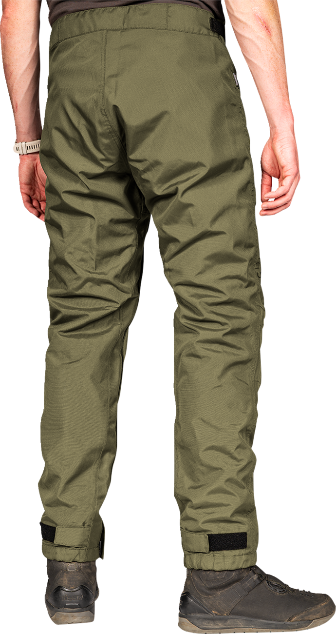 Bill's Exhausts ICON PDX3™ Overpants in olive color, small size, made for motorcycle riding with durable overpant design.