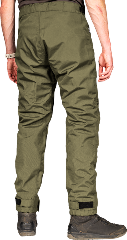 Bill's Exhausts ICON PDX3™ Overpants in olive color, small size, made for motorcycle riding with durable overpant design.