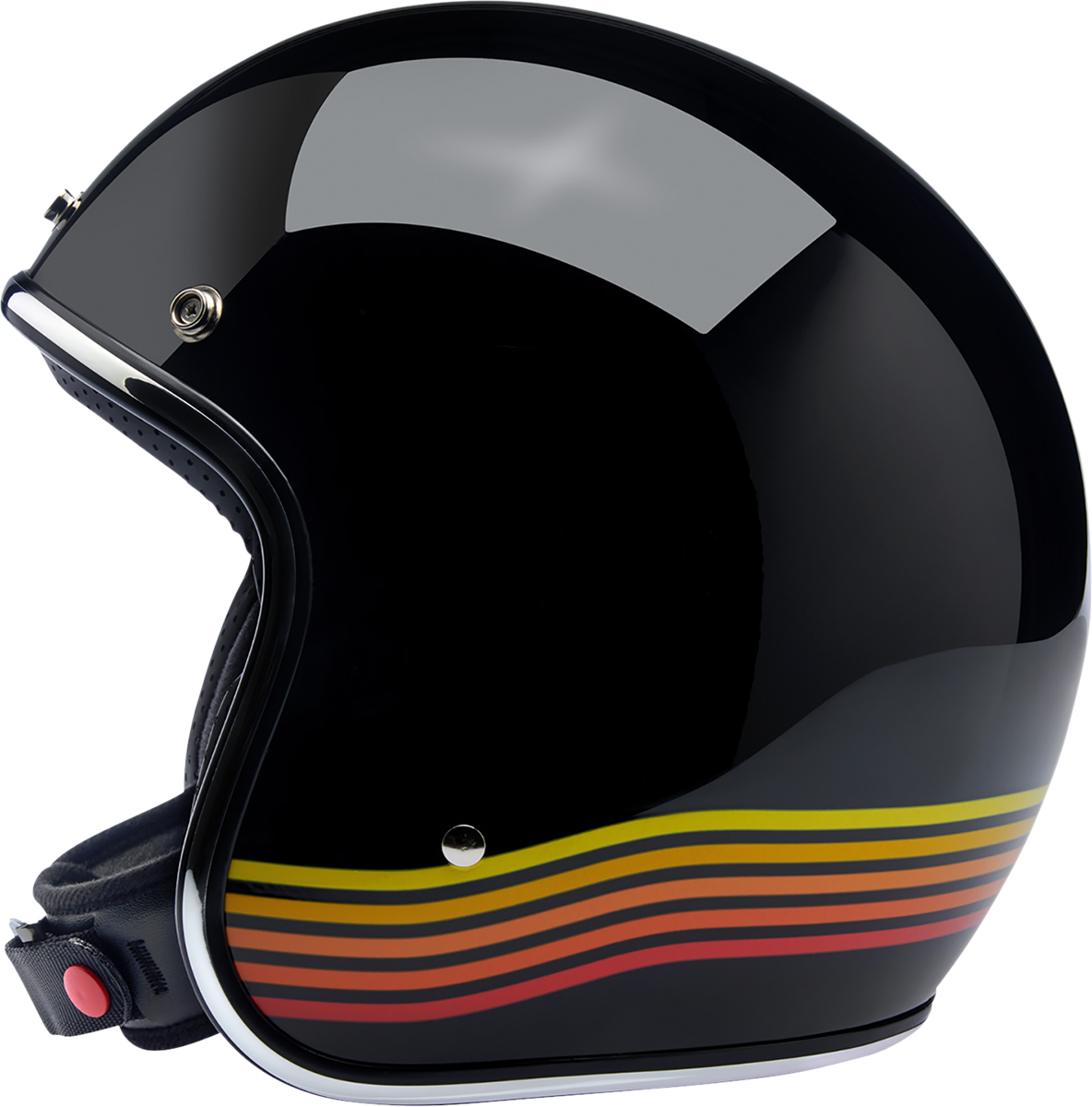 Gloss black BILTWELL Bonanza helmet in XL size, featuring a sleek design and smooth finish, designed for motorcycle riders.