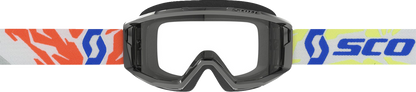 Black Scott Youth Primal Goggles with clear lenses, designed for young riders, featuring a durable and comfortable fit.