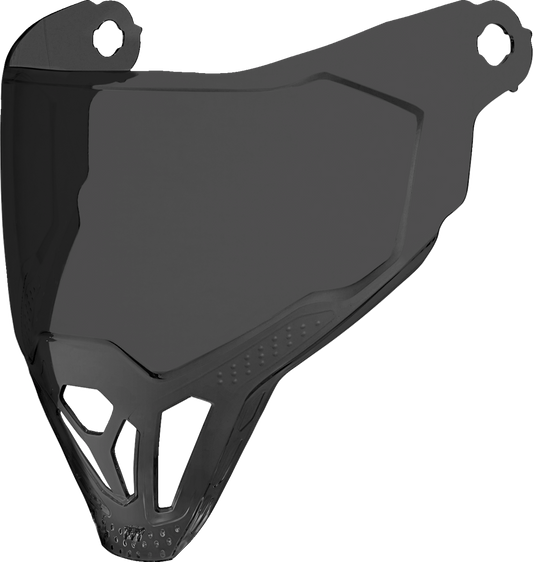 Dark smoke ICON Airflite™ ForceShield™ helmet part with clear visor and ventilation openings, designed for motorcycle helmets.