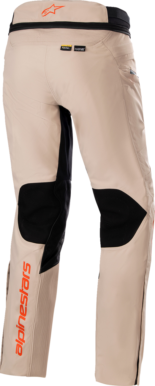 Alpinestars AMT 10-R Drystar XF motorcycle pants in brown, 2XL, featuring reinforced fabric and protective padding.