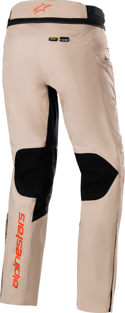 Alpinestars AMT 10-R Drystar XF motorcycle pants in brown, 2XL, featuring reinforced fabric and protective padding.
