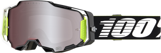 Bill's Exhausts 100% Armega Goggles RACR HiPER Silver Mirror with tinted lens for motocross riding