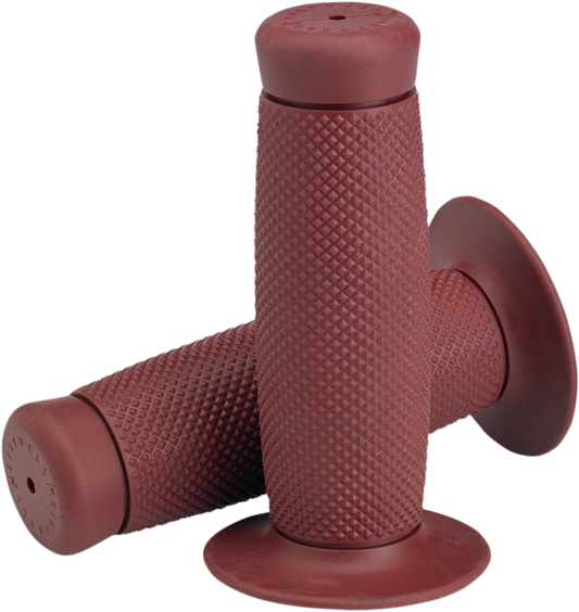 BILTWELL Renegade 1-inch motorcycle grips in Oxblood color, designed for custom bike handlebar replacement.