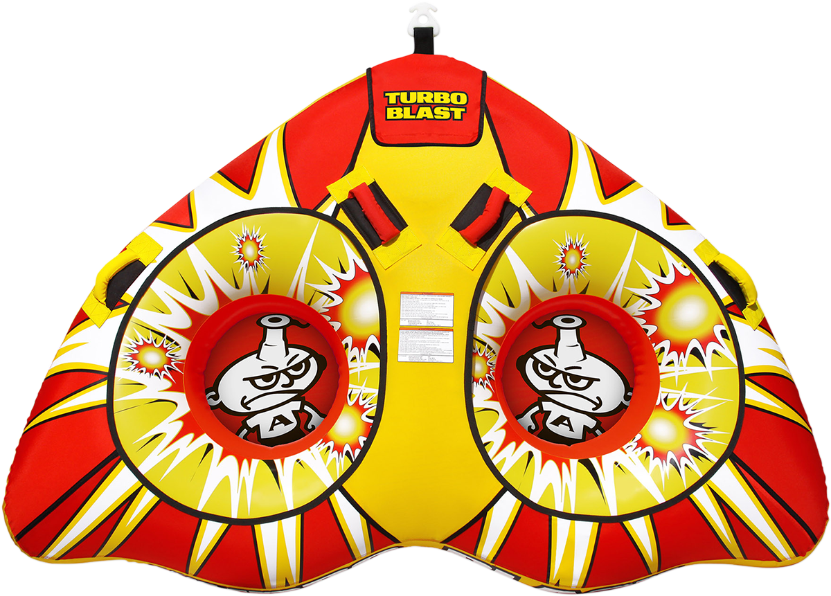 Bill's Exhausts AIRHEAD SPORTS GROUP Turbo Blast water towable with colorful inflatable tubes and handles, ready for water fun.