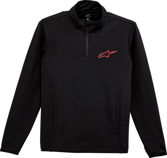 Black Alpinestars Mission Jacket in 2XL with logo details, showcasing the front view of this stylish motorcycle jacket.