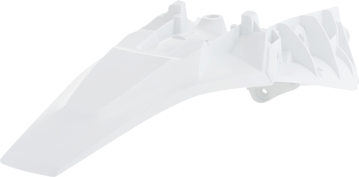 Acerbis white rear fender motorcycle body part with mounting points, designed for durability and style.