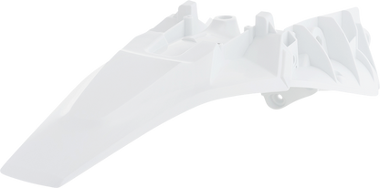 Acerbis white rear fender motorcycle body part with mounting points, designed for durability and style.