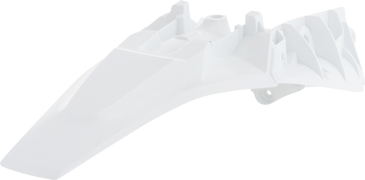 Acerbis white rear fender motorcycle body part with mounting points, designed for durability and style.