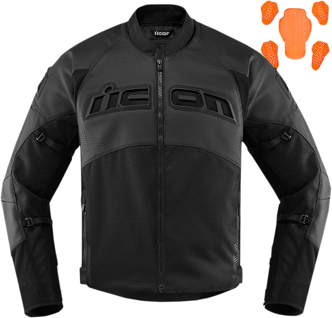 Bill's Exhausts ICON Contra2™ Perf CE Jacket in Stealth, small size, black motorcycle jacket with protective features.