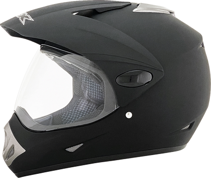 Matte black AFX FX-37X helmet in XL size, featuring a sleek design, safety visor, and comfortable fit from Bill's Exhausts.