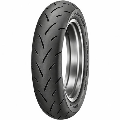 Dunlop TT93GP pro scooter race tires, 100/90-12 and 120/80-12, featuring tread pattern and sidewall branding for high-performance riding