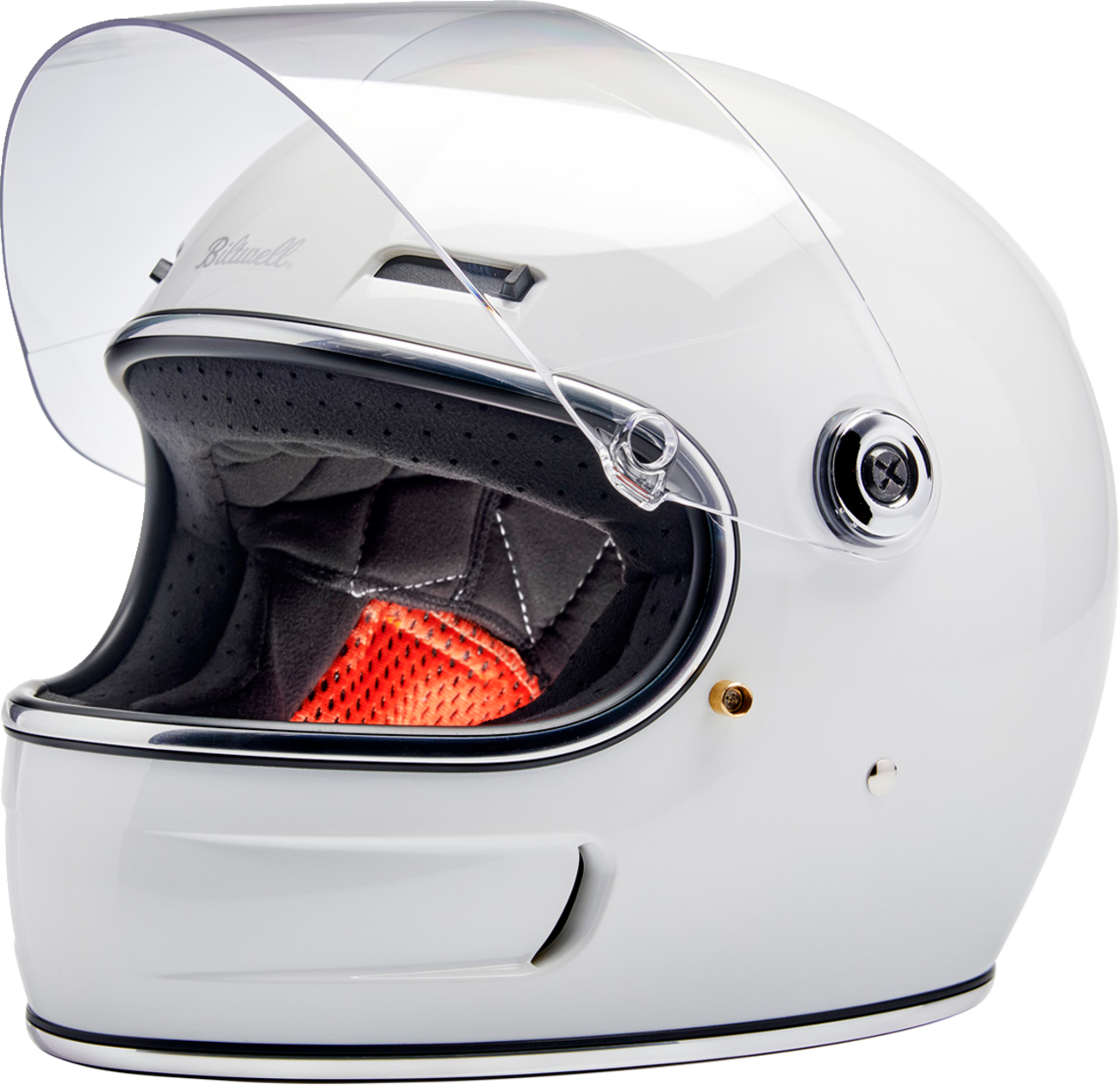 Gloss white BILTWELL Gringo SV motorcycle helmet with XS size, featuring a sleek, smooth finish and classic design.