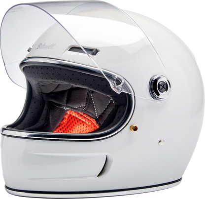 BILTWELL Gringo SV helmet in gloss white, small size, motorcycle helmet with sleek design and ventilation features.