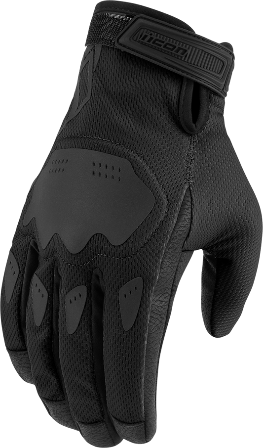 Black Women's Hooligan CE Gloves by Bill's Exhausts, large size, featuring protective padding and a sleek glove design.