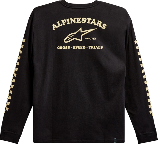 Black ALPINESTARS Sunday long-sleeve T-shirt in XL with logo details, made by Bill's Exhausts.