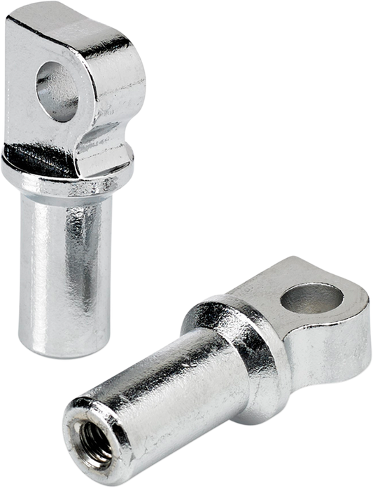 Polished BILTWELL Male Mount Replacement Clevis body part from Bill's Exhausts, showcasing a shiny metal finish.
