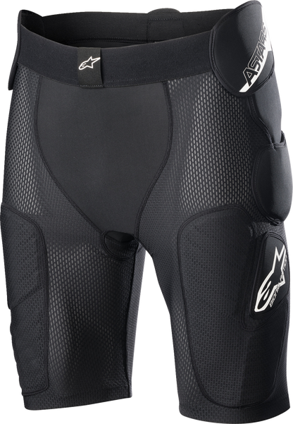 Alpinestars Bionic Action Protection Shorts in black, XL size, showing padded armored panels for impact protection.