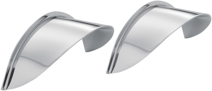 Chrome SHOW CHROME Spotlight Visors engine components by Bill's Exhausts, featuring polished chrome engine visors with detailed craftsmanship.