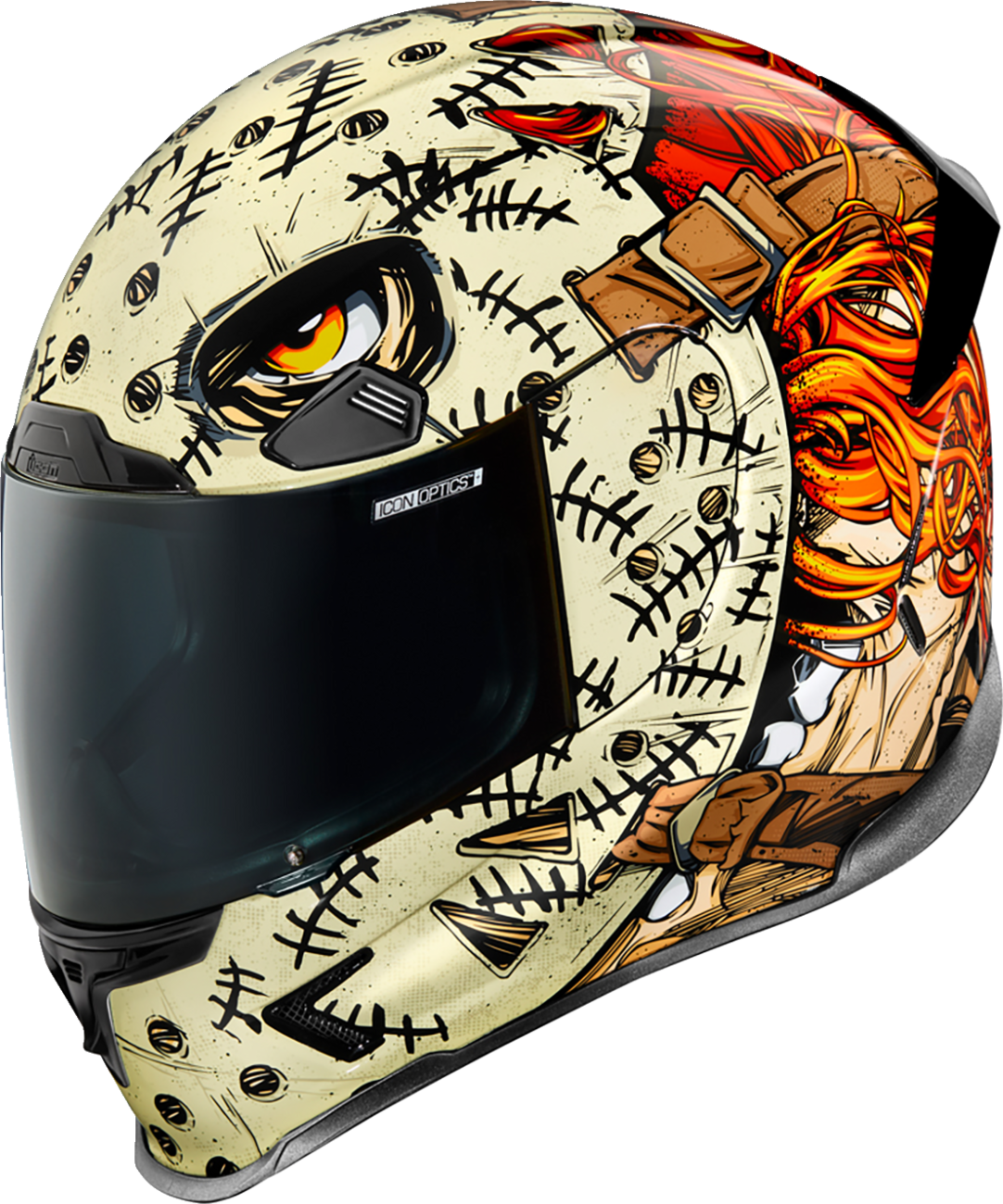 Red ICON Airframe Pro helmet in medium size, featuring a sleek design and top-tier safety for motorcycle riders.