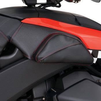SHOW CHROME Dual Side Tank Pouch - Ballistic w/ Red Stitch - Ryker  H40-401CRED - Howling Moto
