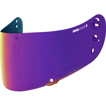 Bill's Exhausts ICON Optics™ Shield in Blurple Purple, a protective motorcycle shield with vibrant color and sleek design.