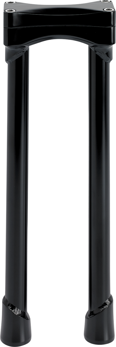 Black BILTWell Risers Murdock 14-inch oversized handlebars for motorcycles, with a sleek, sturdy design and distinctive black finish.