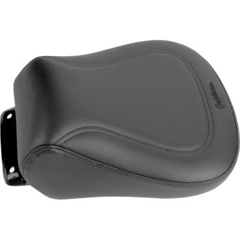 Bill's Exhausts Saddlemens Touring Pillion seat for Softail models 1984-1999, soft cushion and durable leather finish.
