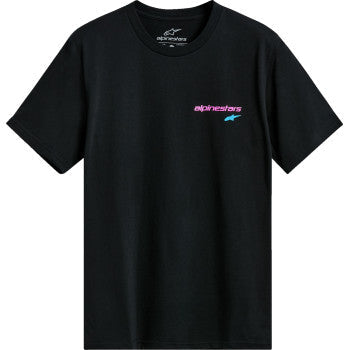 Black ALPINESTARS No Barrier CSF T-Shirt in large size, featuring brand logo and casual fit, displayed on a plain background.
